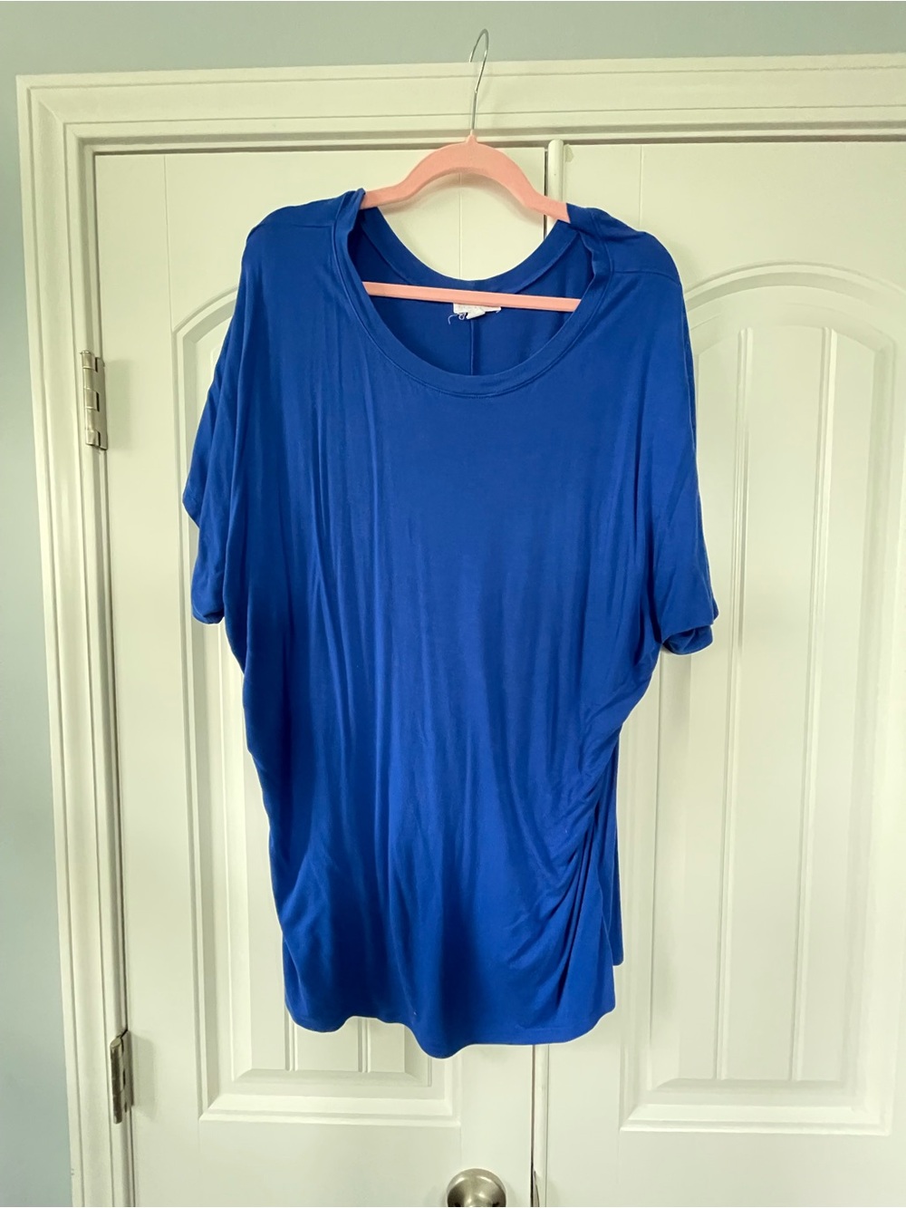 Women's Short Sleeve Crew Neck Top in Cobalt Blue size 18-20